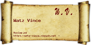 Watz Vince névjegykártya